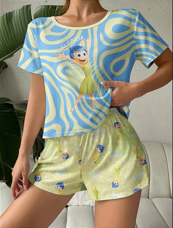 Pijama Adulto Feminino Divertidamente Alegria