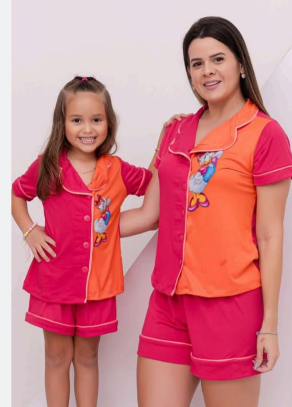 Kit Pijama Mãe e filha Verão Americano Margarida