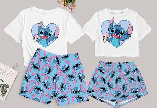 Kit Pijama Casal Stitch Verão