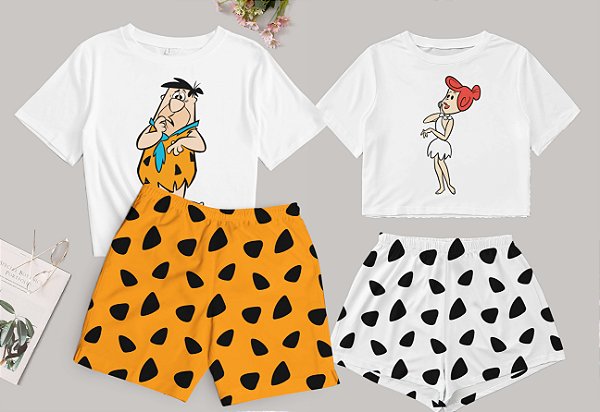 Kit Pijama Casal Flintstones Verão
