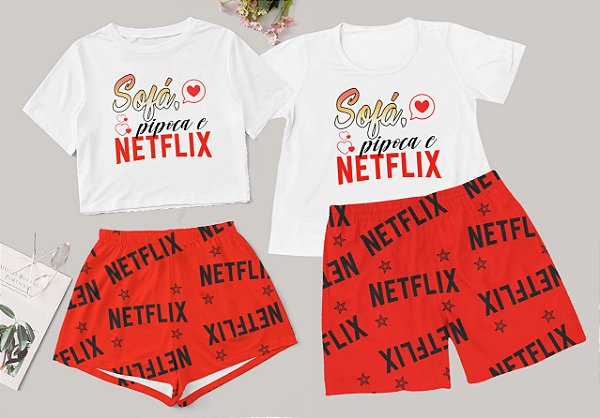 Kit Pijama Casal Netflix Verão