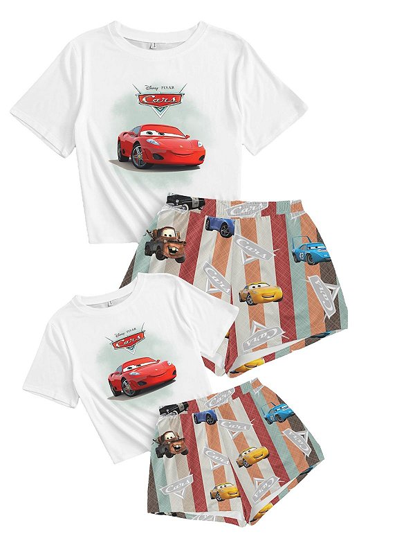 Kit Pijama Pai e filho Carros