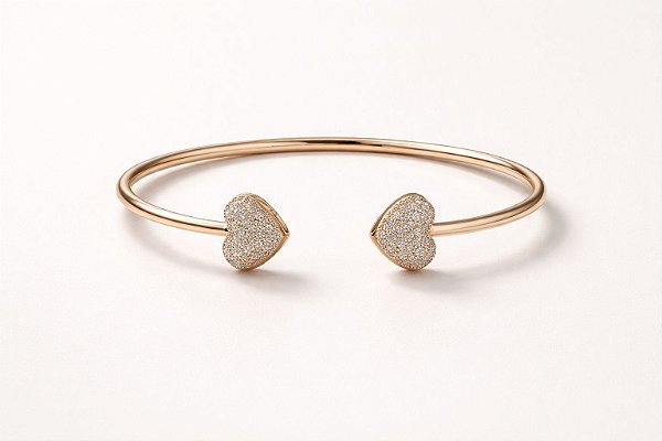 Bracelete Coração Duplo Luminoso – Símbolo de Amor Eterno