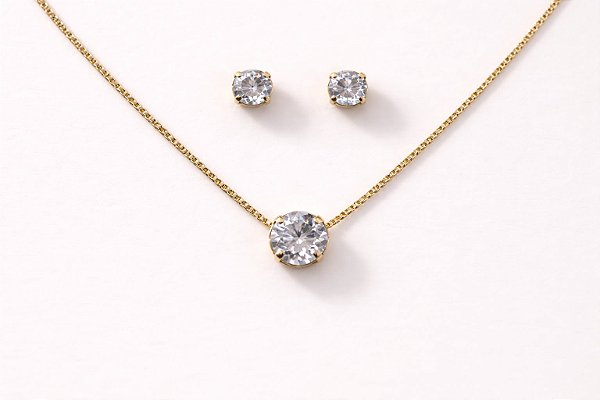Conjunto Semi-Joia ponto de luz zircônia