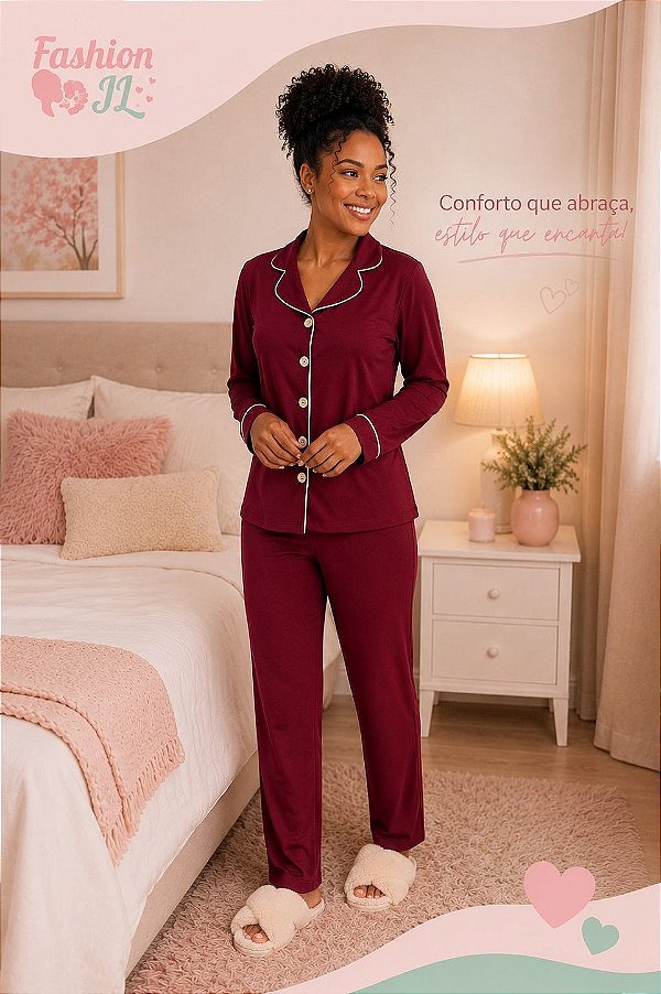 Pijama Feminino Longo Americano