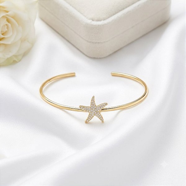Bracelete infantil dourada estrela