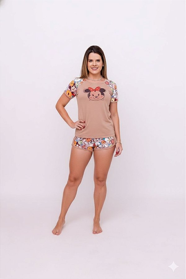 Pijama Feminino Curto Minnie