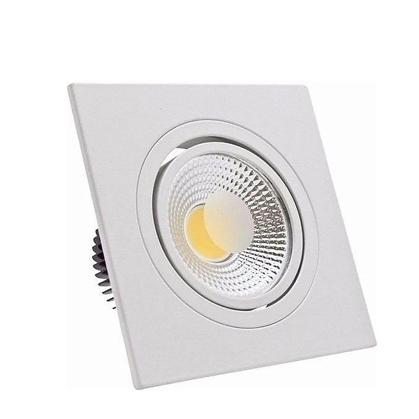 Spot Led 3w Direcionável Base Branca Quadrado  Branco Quente