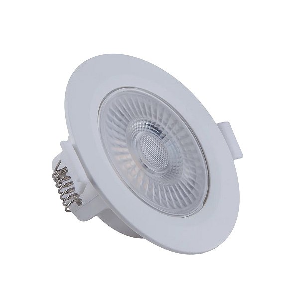 Spot Led 5w Direcionável Base Branca Redondo Branco Neutro