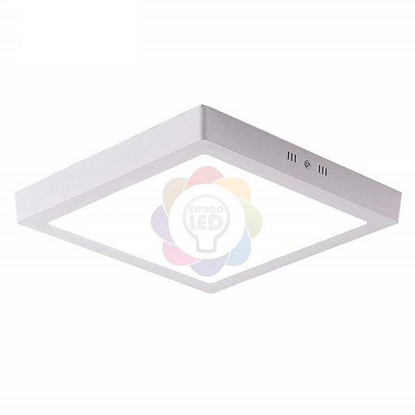 Plafon Led 18w Sobrepor Quadrado Branco Neutro