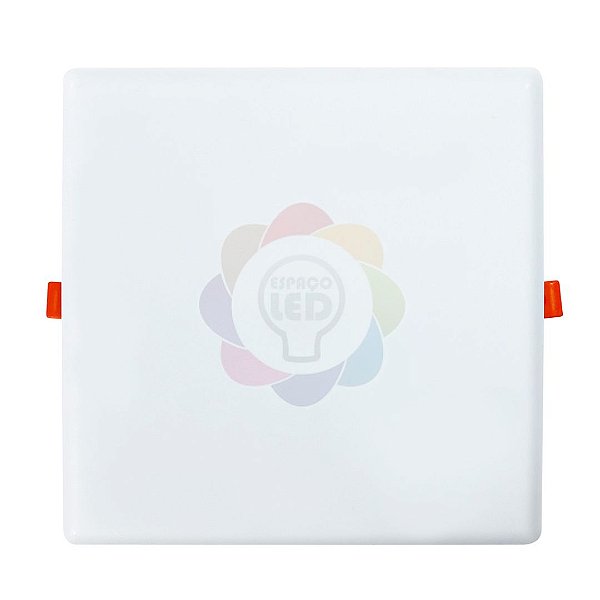 Plafon Led 24W Borda Infinita Quadrado Branco Quente