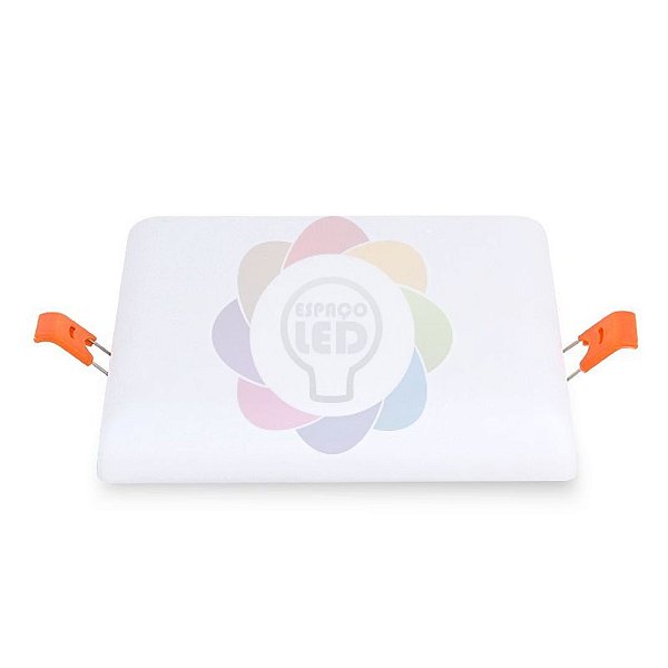 Plafon LED 24W Borda Infinita Quadrado Branco Quente