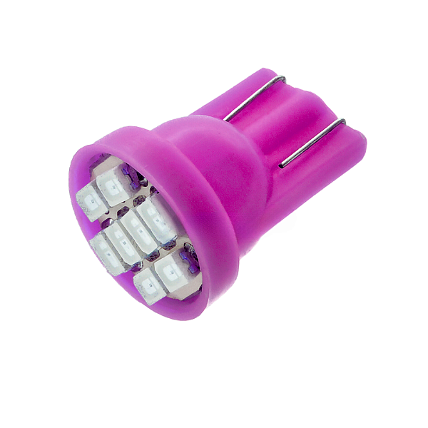 Lâmpada Automotiva Para Farol Pingão 8 Leds - Rosa