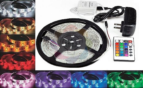 Fita de LED 3528 com 5 Metros RGB