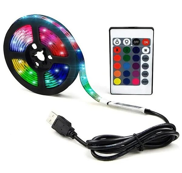 Fita de LED 5050 com 5 Metros RGB/USB 5v