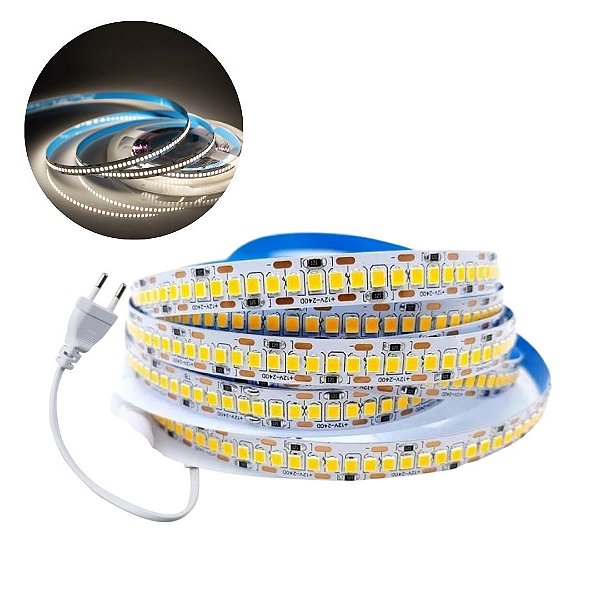 Fita de LED 240 Leds com Plug 10 Metros Branco Frio