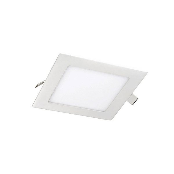 Plafon LED 6W Embutir Quadrado Branco Frio