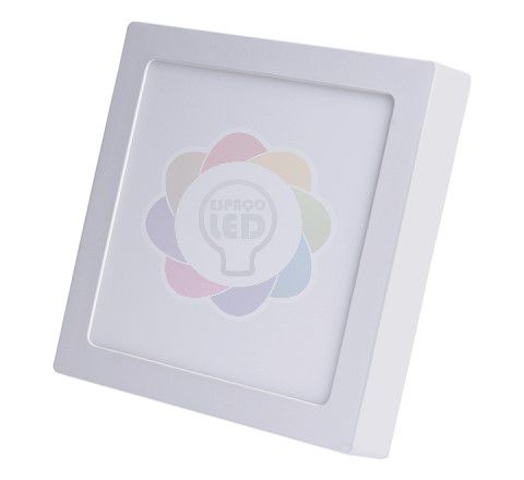 Plafon Led 24w Sobrepor Quadrado Branco Frio