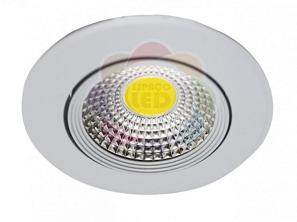 Spot Led 7w Direcionável Base Branca Redondo - Branco Frio