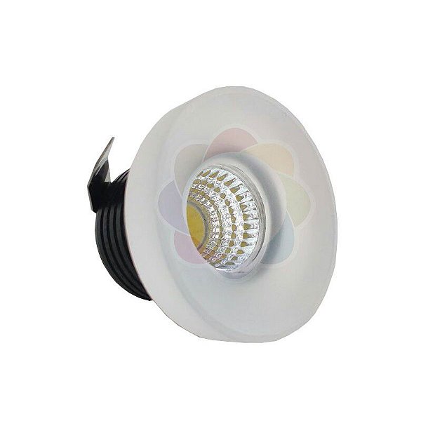 Mini Spot Led Fixo 3w Base Branca Redondo Branco Frio