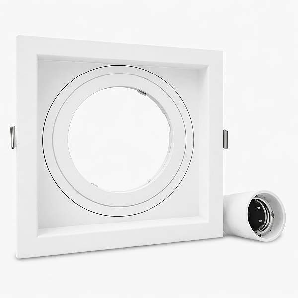 Embutido de Teto Face Recuado Quadrado Preto - Par30