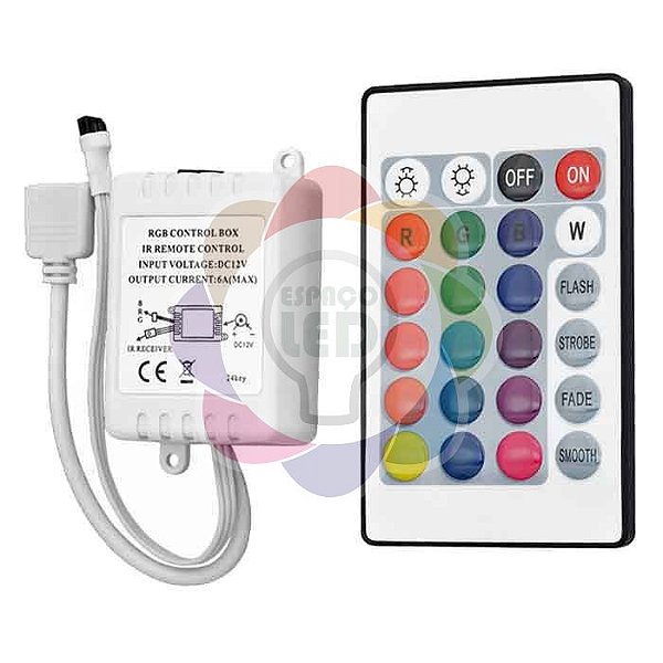 Controladora com Sensor para Fita RGB - Com Controle