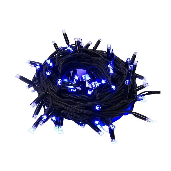 Luzinha de Natal Azul Pisca Pisca 9,7m com 100 Leds
