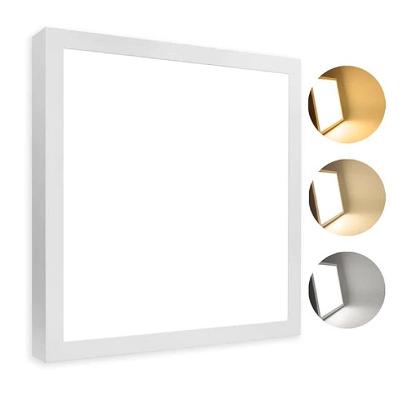 Plafon Led Sobrepor 40x40 36w Quadrado | Branco Frio
