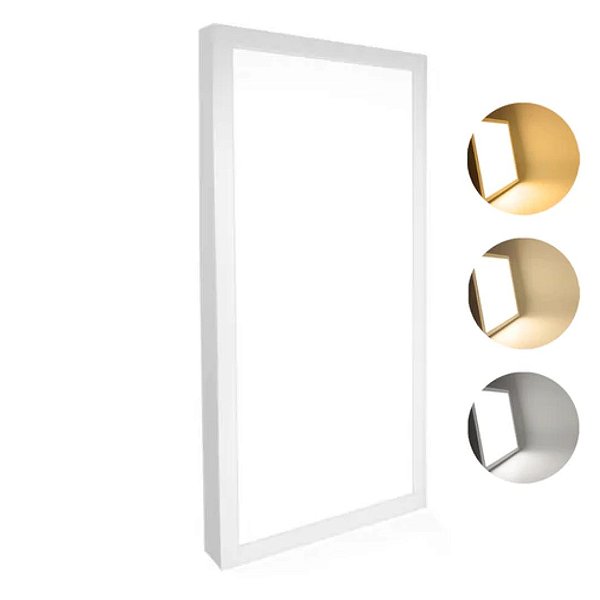 Plafon Led Sobrepor 30x60 40w Retangular | Branco Neutro