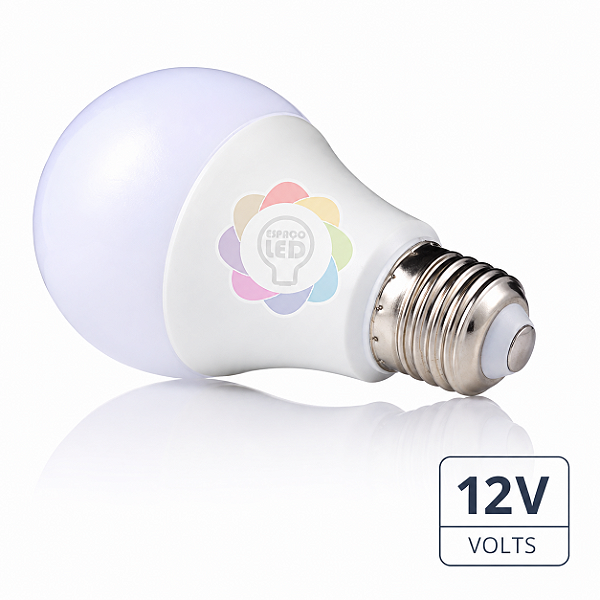 Lâmpada Bulbo LED 12 Volts com Potência de 9w Branca Fria