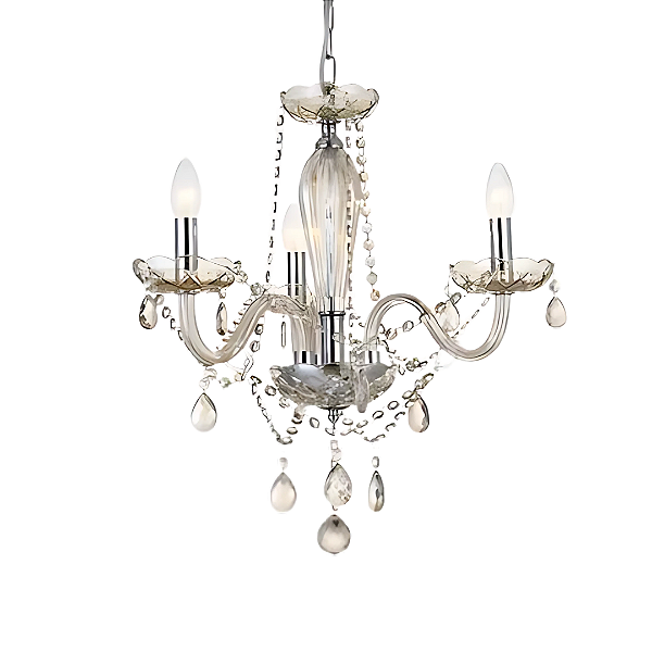 Lustre Baronesa de 3 Braços com Cristais