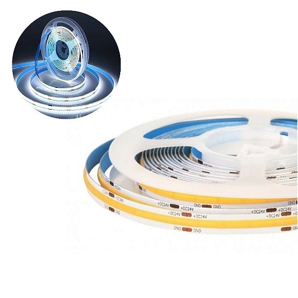 Fita de LED COB 5 metros Branco Frio 12v