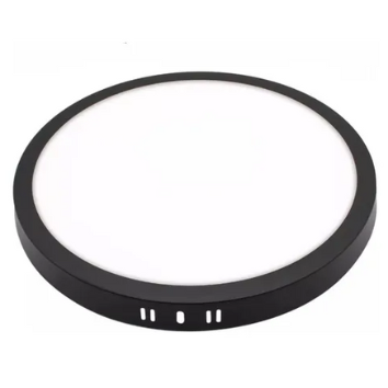 Plafon LED 24w Sobrepor Redondo Branco Frio - PRETO