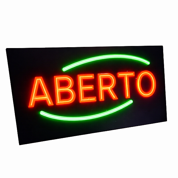 Placa de LED Sinalizadora "ABERTO"