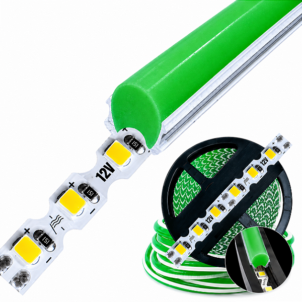 Fita LED Neon Segunda Geração + Silicone Verde/ METRO