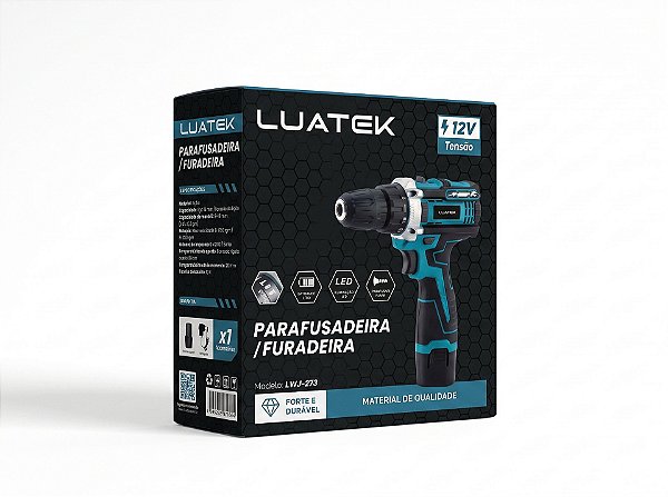 Parafusadeira e Furadeira de Impacto 12V Luatek LWJ-273