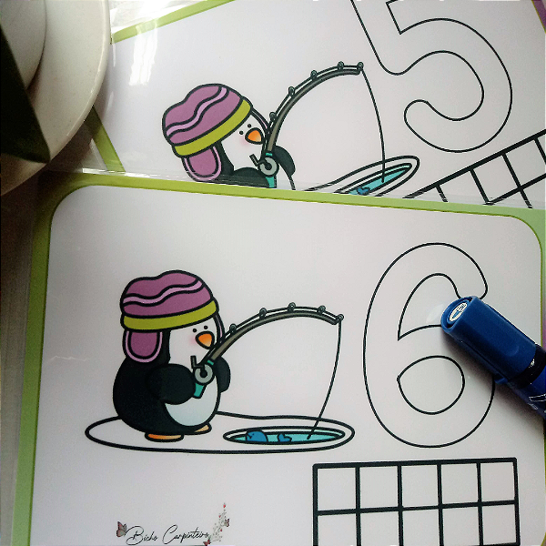 NÚMERO X QUANTIDADE DE 1 A 10 - PRANCHAS COM ATIVIDADES PINGUIM