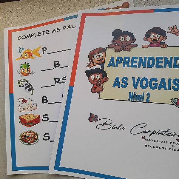 Caderno Pedagógico Reutilizável - Aprendendo as Vogais (48 págs)