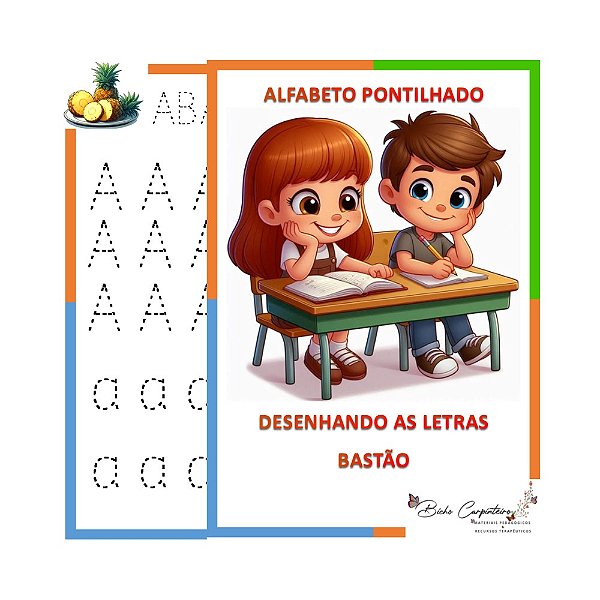 Alfabeto Pontilhado Bastão 4 a 6 Anos | Coordenação Motora e Escrita