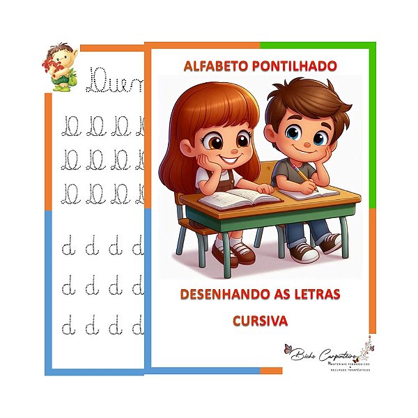 Alfabeto Pontilhado Cursiva 6 a 8 anos | Coordenação Motora e Escrita