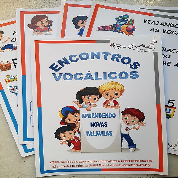 Caderno Pedagógico Reutilizável - Encontros Vocálicos (21 págs)
