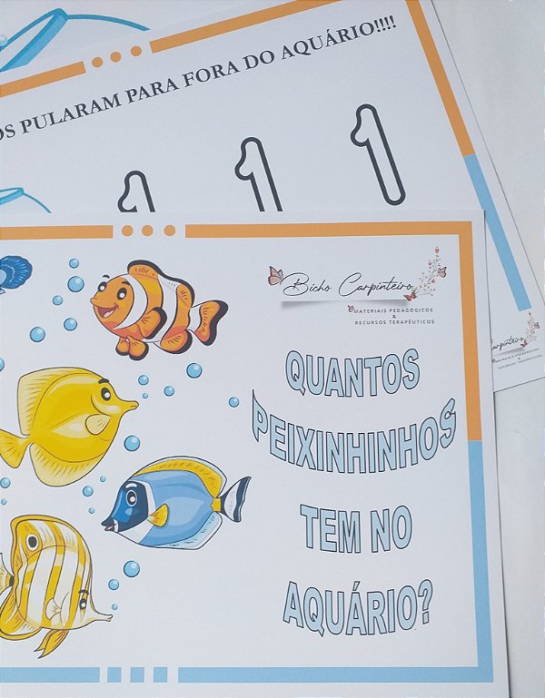 QUANTOS PEIXINHOS TEM NO AQUÁRIO? ATIVIDADE DE MATEMÁTICA DE 1 A 10