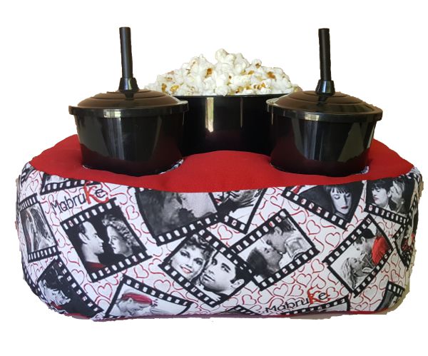 ALMOFADA KIT PIPOCA VINTAGE + 2 COPOS COM TAMPA E CANUDO