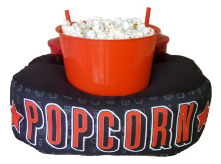 ALMOFADA KIT PIPOCA POPCORN + 2 COPOS COM TAMPA E CANUDO