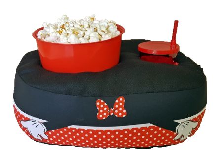 ALMOFADA KIT PIPOCA KIDS MINNIE + 1 COPO COM TAMPA E CANUDO