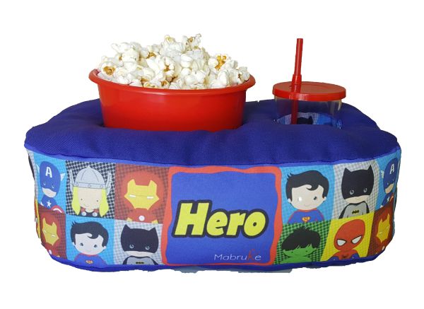 ALMOFADA KIT PIPOCA KIDS HERO + 1 COPO COM TAMPA E CANUDO