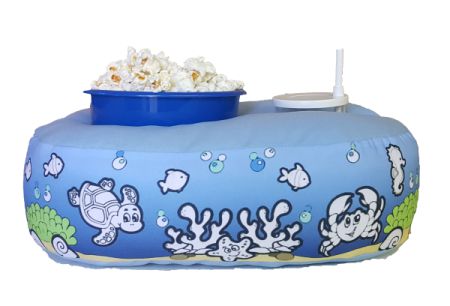 ALMOFADA KIT PIPOCA KIDS OCEANO PARA COLORIR + 1 COPO COM TAMPA E CANUDO