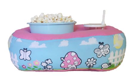 ALMOFADA KIT PIPOCA KIDS JARDIM PARA COLORIR + 1 COPO COM TAMPA E CANUDO