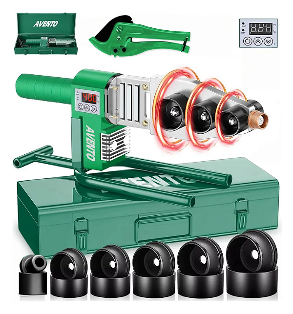 PPR Termofusora 20-63mm 1200w 220v Completa com Bocais - Digital