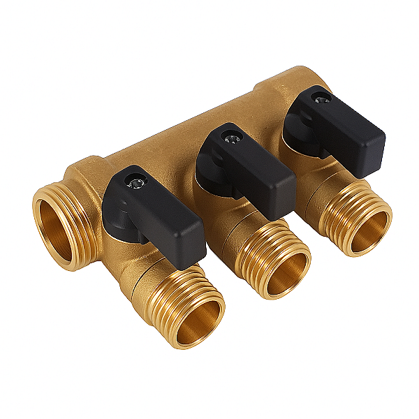 Pex Distribuidor Aberto com Registro 3/4 - 3 Saidas 1/2